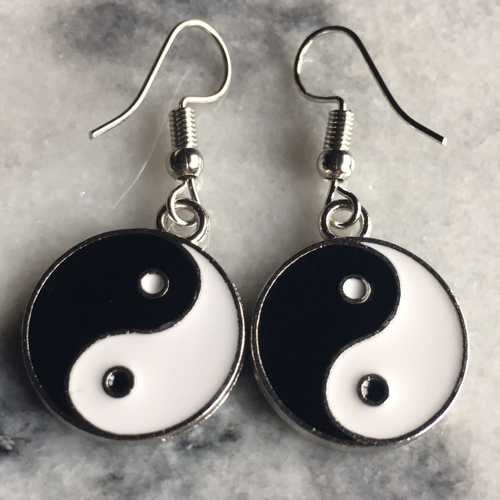 Yin & Yang Drop Earrings - Picture 1 of 12